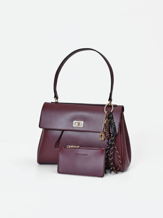 Bordeaux handbag with Giorgia Palmas X Rinascimento scarf