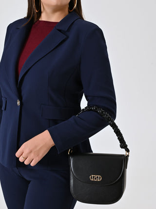 Borsa Nera con Manico Arricciato