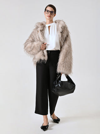 Pantaloni Neri con Tasche Applicate