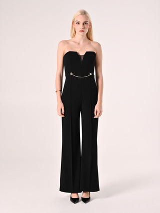 Flared black jumpsuit