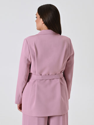 Curvy Wrap Jacket in Mauve Pink Cady