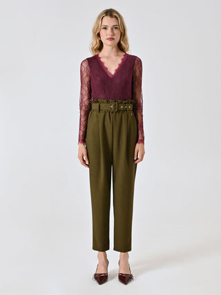 Pantaloni Carrot Fit Verde Militare