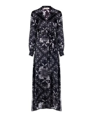 Robe en satin imprimé cachemire