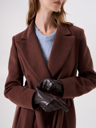 Guanti marroni in similpelle
