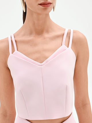 Pastel pink crop top with double straps