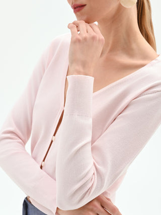 Cropped Cardigan in Pastellrosa
