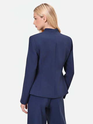 Structured Navy Blue Jacket with Chain Detail
