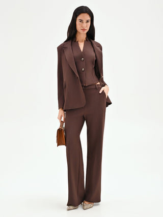 Chocolate straight-leg pants
