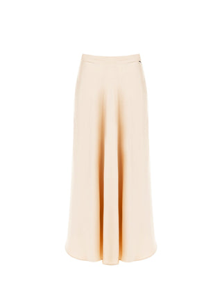 Skirt in Light Beige Satin