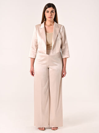 Curvy-Spenzer mit Lurex in Beige