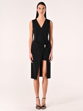High-Low Dress with Jewel Detail