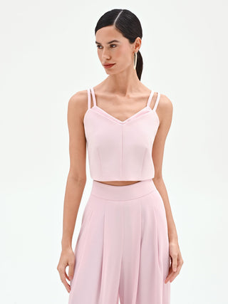 Pastel pink crop top with double straps