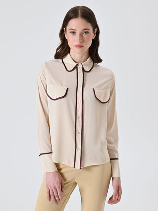 Camicia con Piping Bordeaux