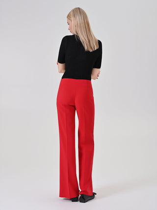 Pantalone palazzo rosso a vita alta