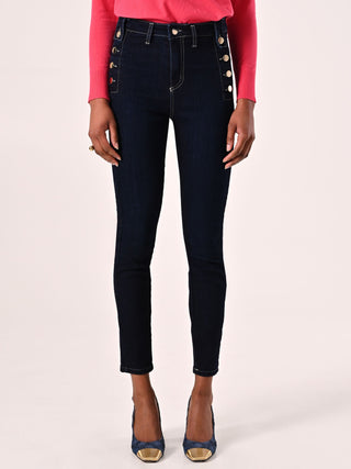 Blue Skinny Jeans with Buttons