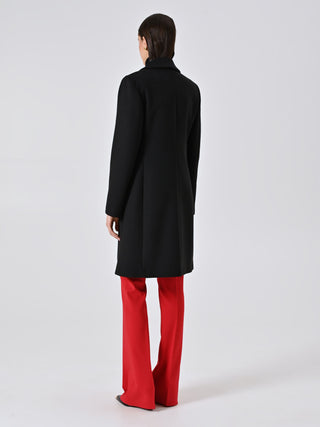 Black Velour Midi Coat