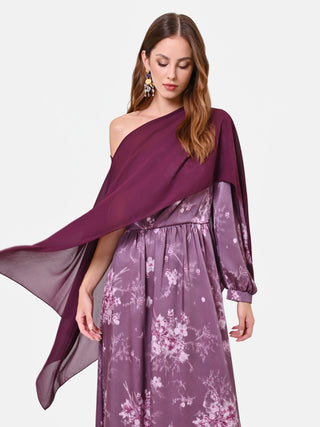 Burgundy cape-style shrug