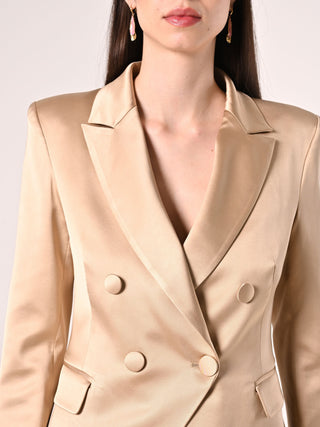 Jacke aus Viskosesatin in dunklem Beige