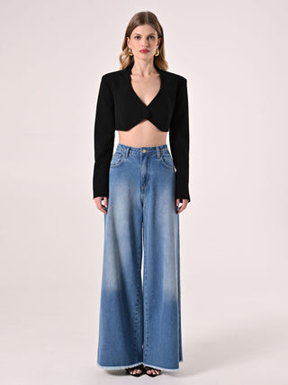 Black Shrug with Covered Button