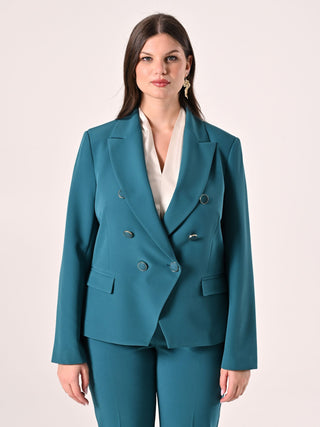 Giacca Curvy Doppiopetto Verde Reale