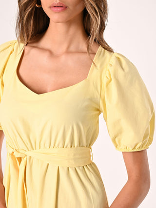 Robe jaune en coton mélangé