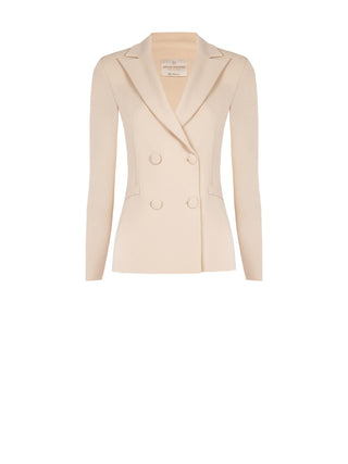 Taupe beige double-breasted jacket