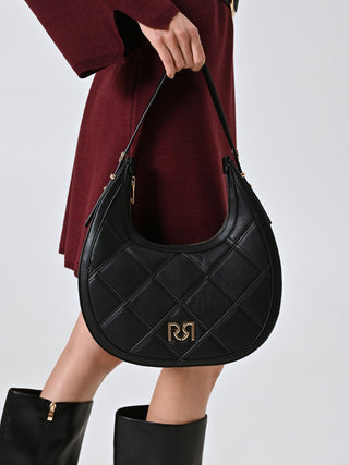 Borsa Hobo Trapuntata con Logo RR