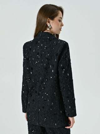 Denim Jacket Embellished with Sequins