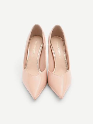 Décolleté rosa cipria in vernice