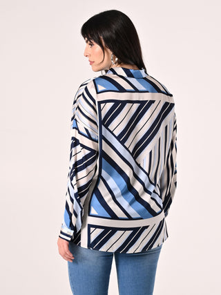 Camicia Curvy Righe Azzurre