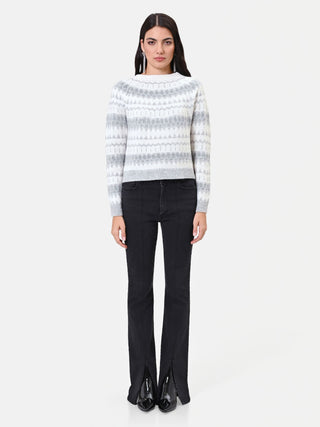 Cream White Nordic Jacquard Sweater