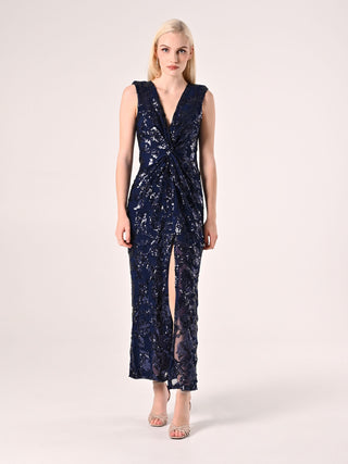 Long Blue Sequin Dress