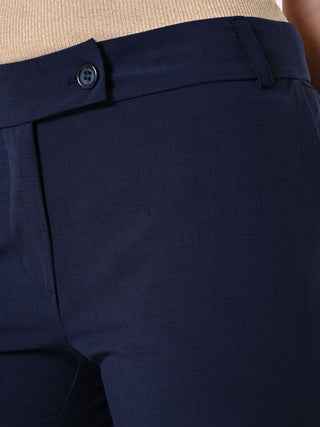 Pantalon bleu en viscose mélangée