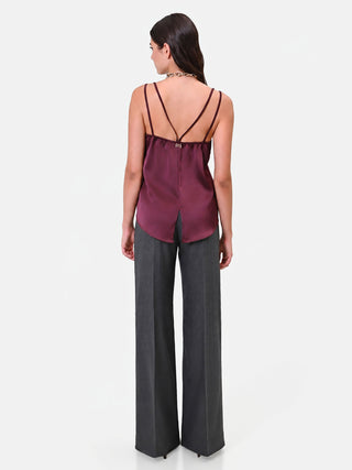 Pantalon gris foncé coupe droite Giorgia Palmas X Rinascimento