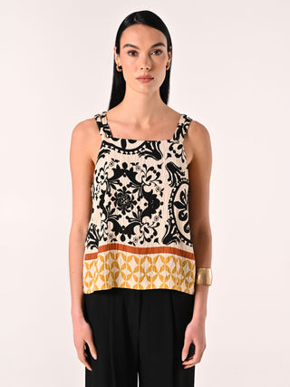 Top en viscose imprimé ethnique