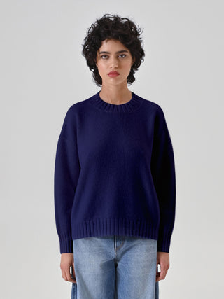 Navy blue crew neck sweater