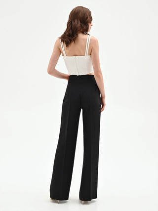 Black wide-leg trousers