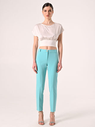 Pantalon en tissu technique vert d’eau