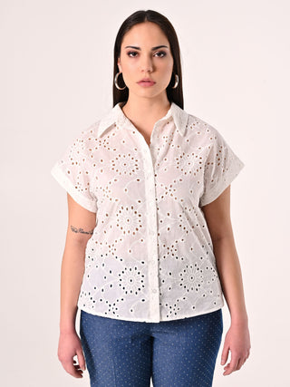 Camicia Curvy in Sangallo