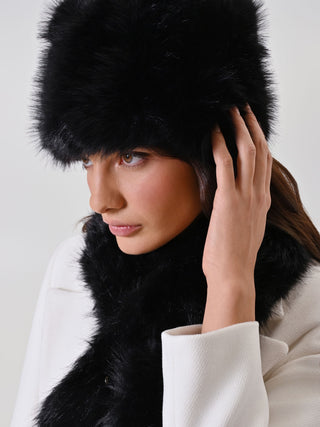 Black Faux Fur Cossack Hat