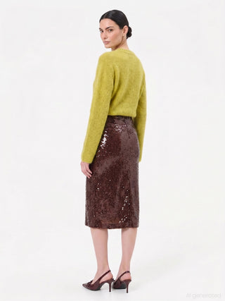 Pull doux vert huile mélange mohair
