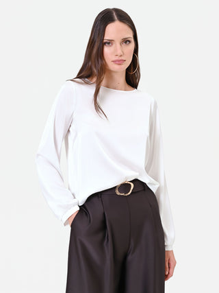 Blusa bianca in raso