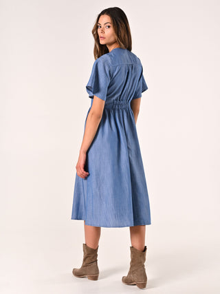 Robe chemise en chambray