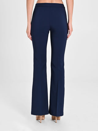 Blue Flared Trousers in Technical Fabric