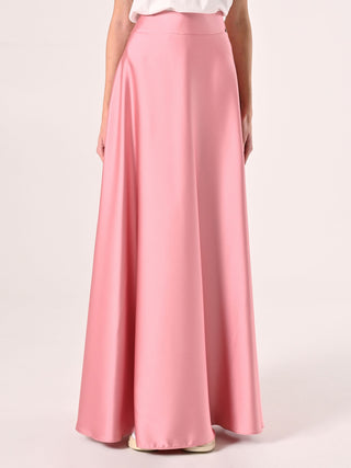 Jupe rose en satin