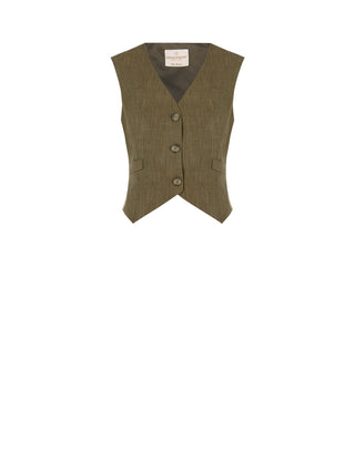 Gilet Verde Militare in Poliviscosa