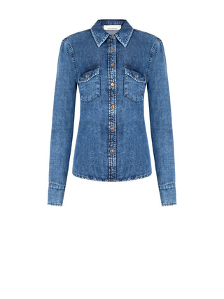Camicia in Denim Lavaggio Medio