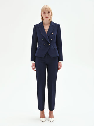 Navy Double-Breasted Blazer