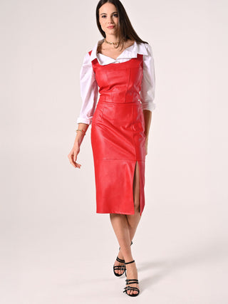 Red Faux Leather Jacket