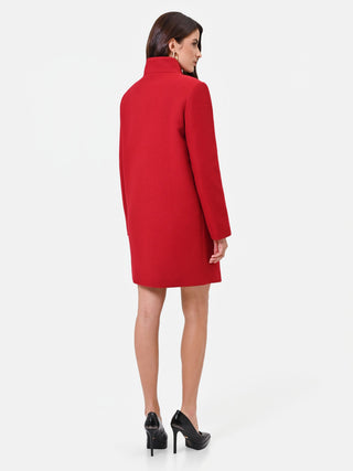 Cappotto monopetto rosso con collo a listino